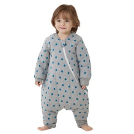Duomiaomiao Winter Baby Sleeping Bag with Legs 3.5 TOG, 100% Cotton Sleeping Bag with Legs Warm Baby Sleeping Bag with Feet 3-4 Years, Star