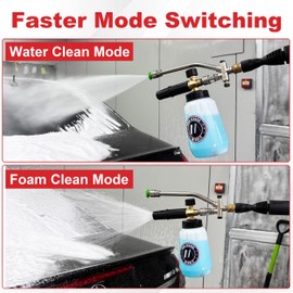 M MINGLE Foam Cannon Dual Connector Accessory for Pressure Washer Kit, Compatible with Portland Husky and Ryobi Pressure Washer, with 5 Nozzle Tips, 1/4 Inch Quick Connector