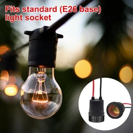 6 Piezas Light Socket Cap, 3x2,7 cm Tapones de Seguridad para Enchufe de Luz Tapas de Cubierta de Enchufe de Bombilla para Luces de Cadena para Enchufe de Luz Estándar (Base e26) (Negro)