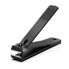 Baluca Heavy Duty Straight Blade Nail Clippers for Thick Toenails, Professional Stainless Steel Fingernail Toenail Clippers Trimmers - Thick Wide Jaw Toe Nail Clippings for Seniors, Men & Women (Black)