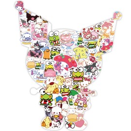 100 Stück Anime Aufkleber, Sanrioo Vinyl Sticker Set Wasserfest Graffiti Stickers, Cute Aufkleber für Laptop Skateboard Koffer Scrapbook Telefone Pad,Geschenk für Kinder Teenager Erwachsene