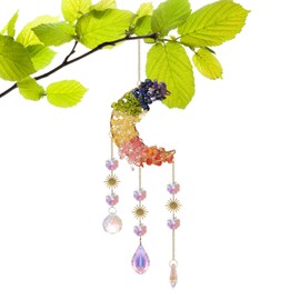 Crystal Suncatcher Colorful Suncatchers Hanging Crystals for Windows Chakra Stone Moon Rainbow Maker Glass Prism Crystal Garden Sun Catchers