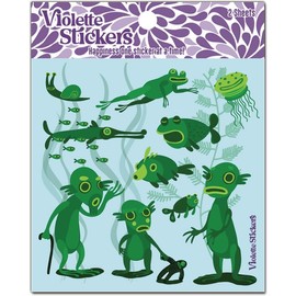 Swamp Monster Stickers by Violette Stickers, White