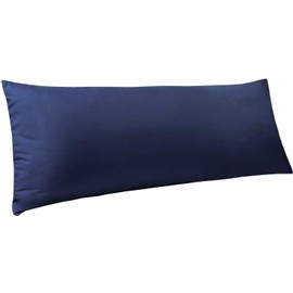 Body Pillowcase 20x72 Pillow Cover 100% Egyptian Cotton Set of 1 Body Pillow Case Zipper Closer Luxury- 550 Thread Count Body Pillowcases (Body Pillowcase 20x72 Zipper, Navy Blue)