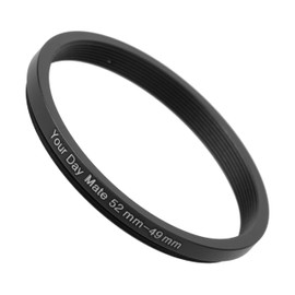 Step Down Ring, 1 Piece, Diameter 52 to 49 mm Diameter, Ultra Slim, Aluminium Bezel for Diameter 52 mm Lens and Diameter 49 mm Filter, Adapter Ring, Filter Adapter Stepdown Camera, Step-Down Lens