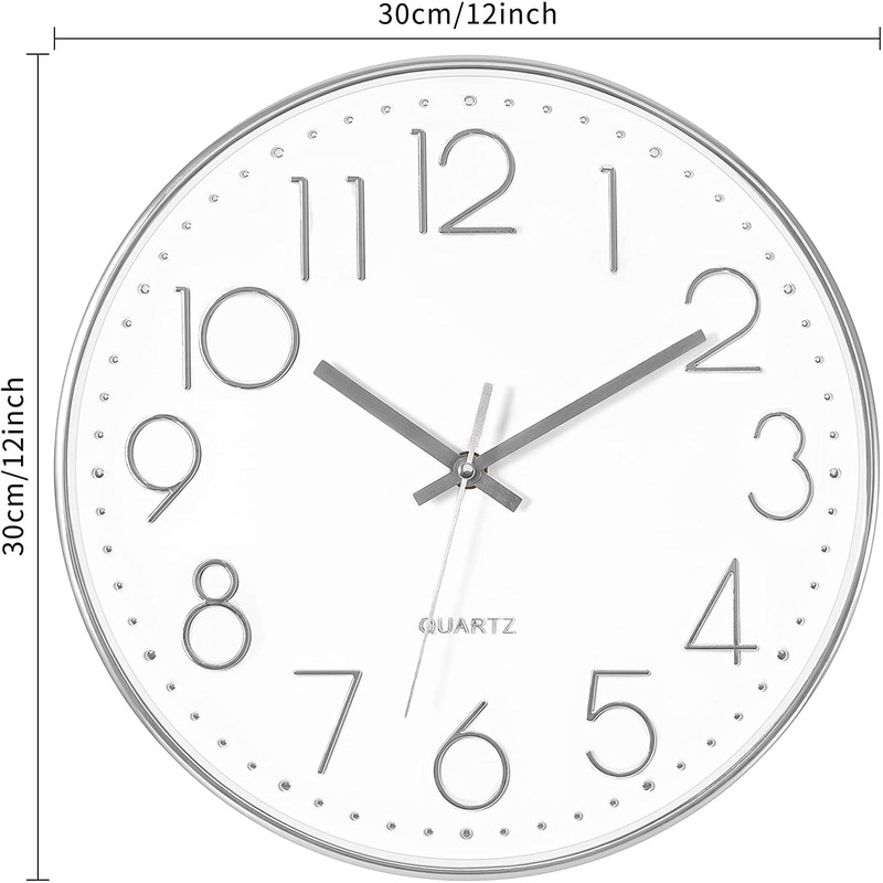 Foxtop Modern, Quartz, Silent, Wall Clock / Silent Sweeping Second