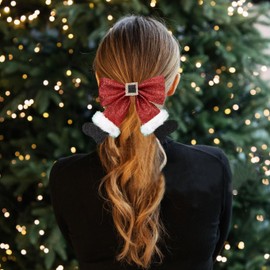 fdsmall Christmas Hair Clips for Women Glitter Sequins Christmas bow socks hair clip Cute Decoration Hair Accessories