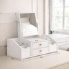 Polpcygne Makeup Organizer with Square Mirror, Vanity Organizer with Drawers