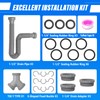 Cinsda Double Sink Drain Kit, Flexible Sink Drain Pipe 1-1/2
