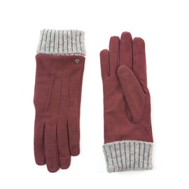 YISEVEN Women’s Winter Lambskin Suede Leather Gloves with Knit Cuffs Genuine Elegant Warm Wool Lined for Ladies Cold Weather Accessories Work Dress Driving New Year Gifts, Wine Red Size 6.5 S