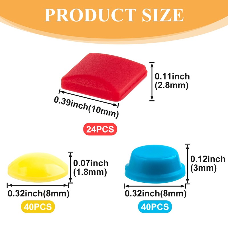 SmallCat 104 PCS Bump Dots for Visually Impaired, 3 Colors
