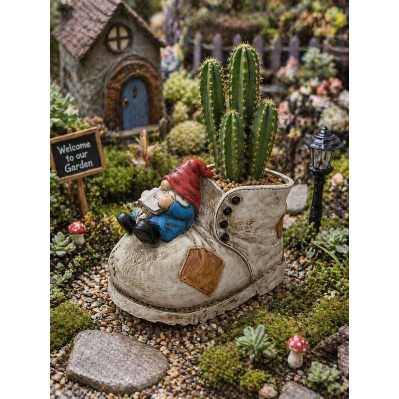 Cute Planter Gnome Plant Pots for Succulent Unique Resin Flower