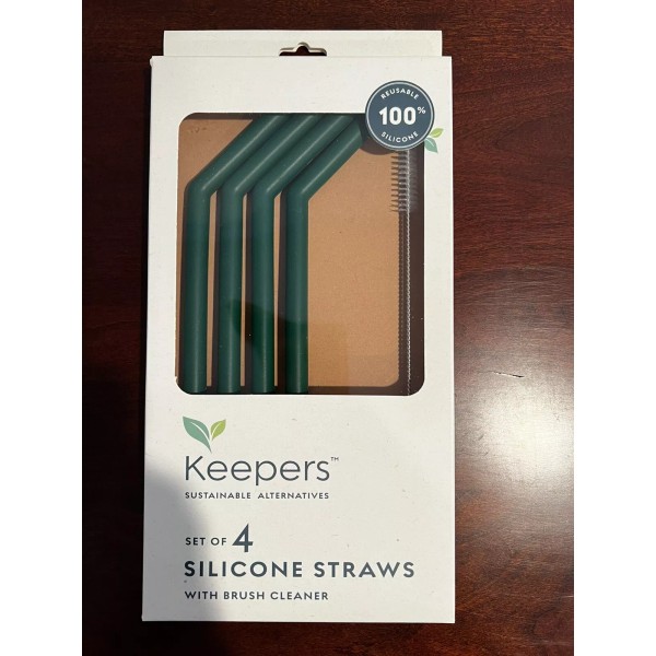Keeper's Keepers Sustainable Alternatives Silicone Straws With Brush Cleaner Set