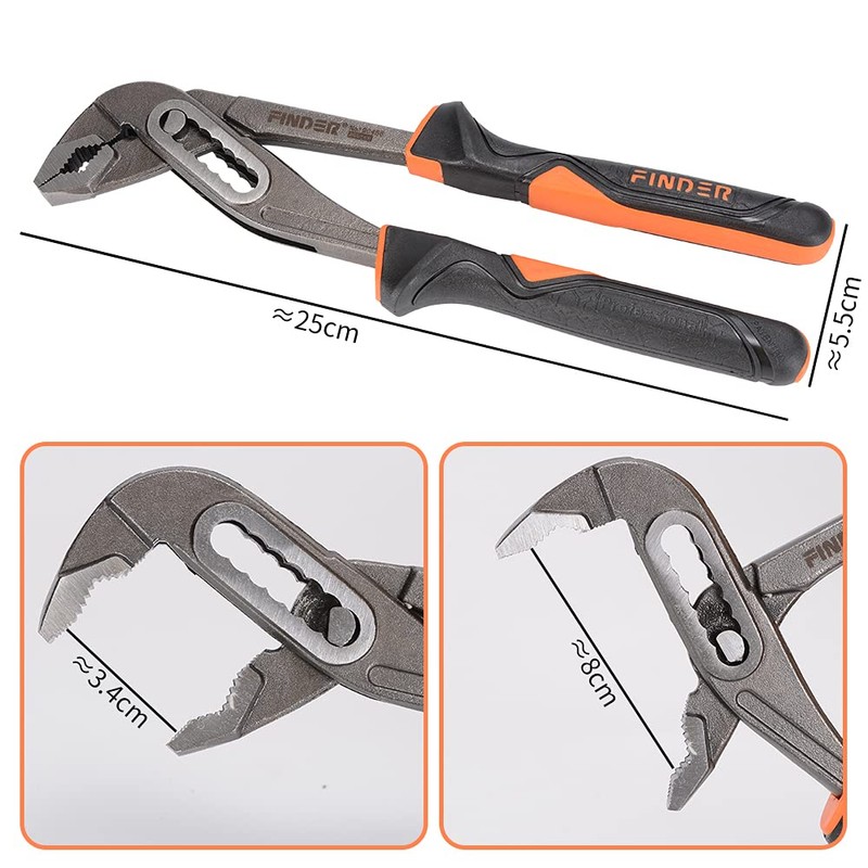 Convy Adjustable Groove, Arc, and Slip Joint Pliers, Red, convy-GJ117EU