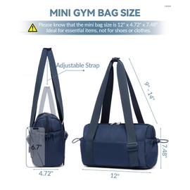 Small Gym Bag for Women Mini Duffle Bag with Wet Compartment, Lightweight Waterproof Cute Tote for Girls Workout Sport Travel,Blue, Blue
