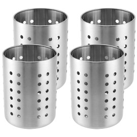 UNGFEI 4 PCS Stainless Steel Cutlery Drainer, Kitchen Cooking Utensils Holder for Forks, Spoons, Whisk, Kitchen Utensils Organising