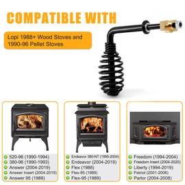 Criditpid 224-14042 Door Handle w/Black Spring Handle for Lopi 1988+ Wood Stoves and 1990-1996 Pellet Stoves, Door Handle Assembly for Lopi Stove Parts 99900410