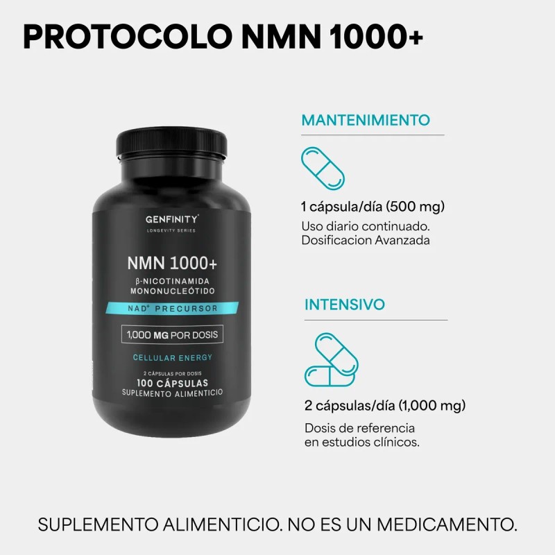 Nmn Ultra Pure 000mg Por Dosis 100 Cáps Longevidad
