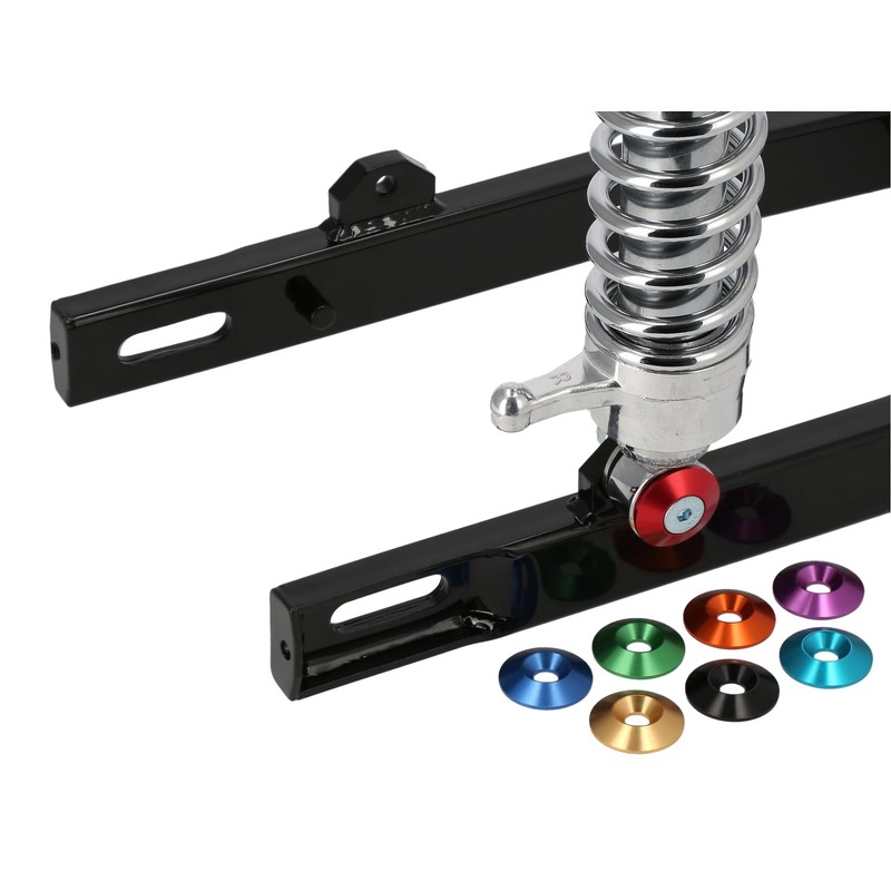 CNC Countersunk Washers for Shock Absorber/Suspension Strut, Red - for
