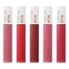 5 pack labiales liquidos matte Maybelline de larga duración superstay