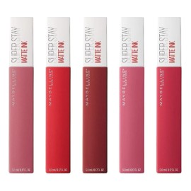 5 pack labiales liquidos matte Maybelline de larga duración superstay matte ink