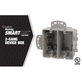 Southwire MSBMMT2G 2 Gang Multi Mount Device Box with Depth Adjustable, Heavy Duty 42lb, Gray