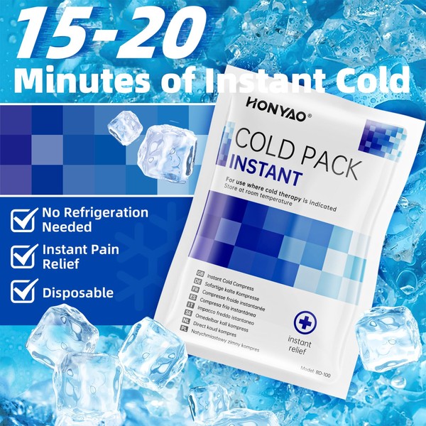 HONYAO HONYAO Instant Ice Pack, 9 Packs Disposable Instant Cold