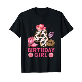 Cowgirl Birthday Girl 4 YearS Old Western 4th birthday girl T-Shirt