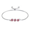 Lvoryance 3-Stone 5mm Gemstone Adjustable Tennis Bracelet 925 Sterling Silver