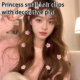 Fairy Hair Accessories for Women Girl Flower Hair Tie and Clip Set Decorative Scrunchies for Thin Thick Hair Band Elastic Small Ponytail Holders No Damage Braid Barrette Daily Festival Party Hairclip