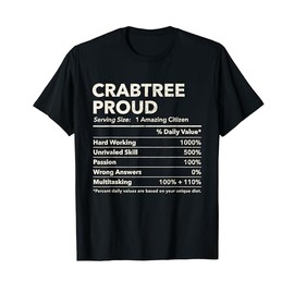 Crabtree, Pennsylvania Proud Nutrition Facts T-Shirt