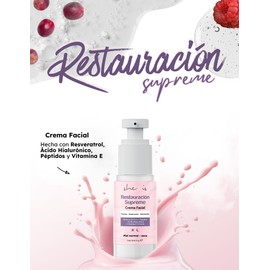 SHE IS SKINCARE Crema Facial Restauración Supreme con Péptidos y Resveratrol 50g, Todo Tipo de Piel