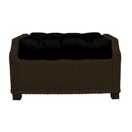 RSH DECOR: Tufted Ottoman Cushion | 21" x 17" | Sunbrella Performance Fabric | Water-Resistant | Outdoor Replacement Cushion for Patio Furniture | Canvas Black