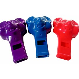 CEC Entertainment NEW Chuck E Cheese Rare 2018 Collectors Party Fun Whistle Set-3 Purple/Blue/Re
