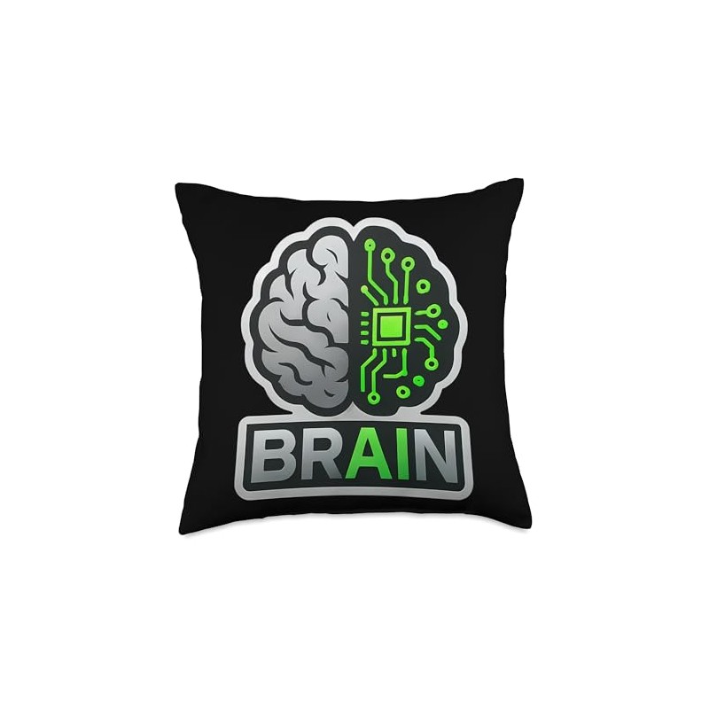 AI Brain Artificial Intelligence Engineer Specialist Coder Throw Pillow