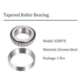 Kozelo 1pcs 32007X Tapered Roller Bearing - [35mm x 62mm x 18mm] Chrome Steel Bearing Cone and Cup Set for Conveyor System Use