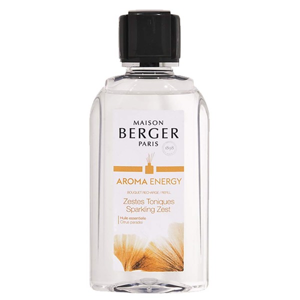 MAISON BERGER Aroma Energy - Sparkling Zest - Fragrance Refill for Reed Sticks and Ceramic Diffuser - 6.76 Fluid Ounces - 200 Milliliters