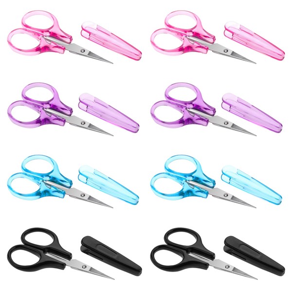 Scissors Set, 8 Pieces Stainless Steel All-Purpose Scissors with Protective