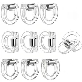 10 Pack Adjustable Pants Hem Clips for Length No Sew Trouser Leg Cuff Clamps Transparent Invisible Temporary Alteration Holders for Jeans Dress Skirts (Transparent) ﻿