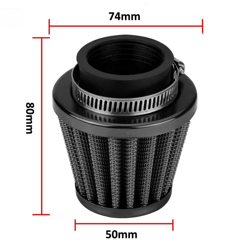 ETOPARS 2Pcs Black Motorcycle Air Intake Filter Kit Auto Cold