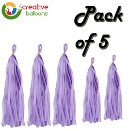 Tissue Paper Tassels Crepe Paper Streamers 25cm x 35cm Garland Bunting Purple Crepe Paper Craft Tassel for Baby Bridal Shower Birthday Party Hanging Decorations 5pcs