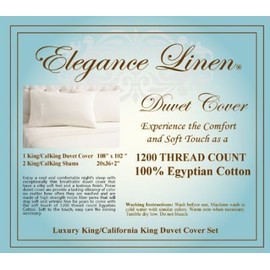Elegance Linen Wrinkle-Free- 1200 Thread Count Egyptian Quality 3pc Duvet Cover Set, Solid, King/Cal-King, Bronze
