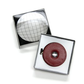 Oxblood Red Leather-Covered Retractable Tape Measure, 60", Made in Germany