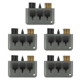 PATIKIL Golf Club Brush, 5 Pack Pocket Golf Club Groove Cleaner 3 in 1 Retractable Sharpener Nylon and Wire Bristles, Gray