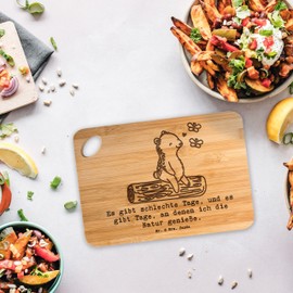 Mr. & Mrs. Panda Bambus - Schneidebrett Naturliebhaber - Geschenk, Holzbrett Küche, Hobby, Küchenbrett, Nature Lover, Wandern, Holzbrett mit