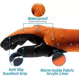 Brigic Winter Work Gloves for Men, Waterproof Work Gloves for Cold Weather, Insu