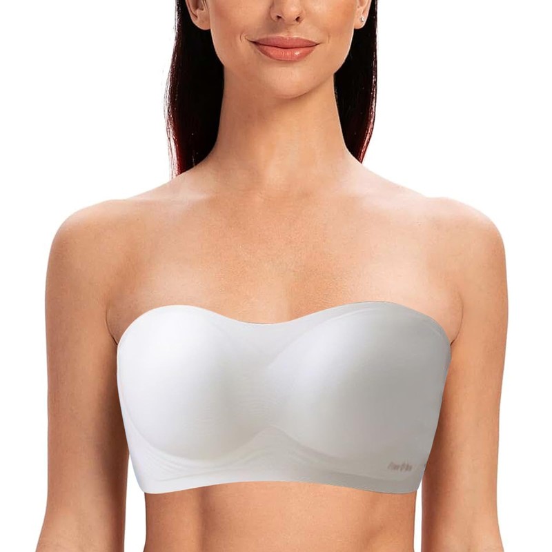 Mayoii Seamless Strapless Push-Up Bra, Stretchy Non-Slip Tube Top, Invisible