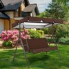 Outdoor Terrace 3 Seat Swing Seat Waterproof Cover Swing Top
