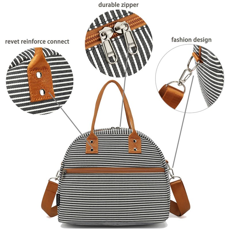 FlowFly Insulated Lunch Bag With Shoulder Strap for Women, Men,