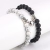 Pärchen Armband Magnetische Armbänder für Paare Partnerarmbänder, Herz Naturstein Matching
